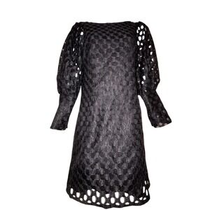 Women's‎ sz S Ina black lace 3/4 length sleeve dress #1161
